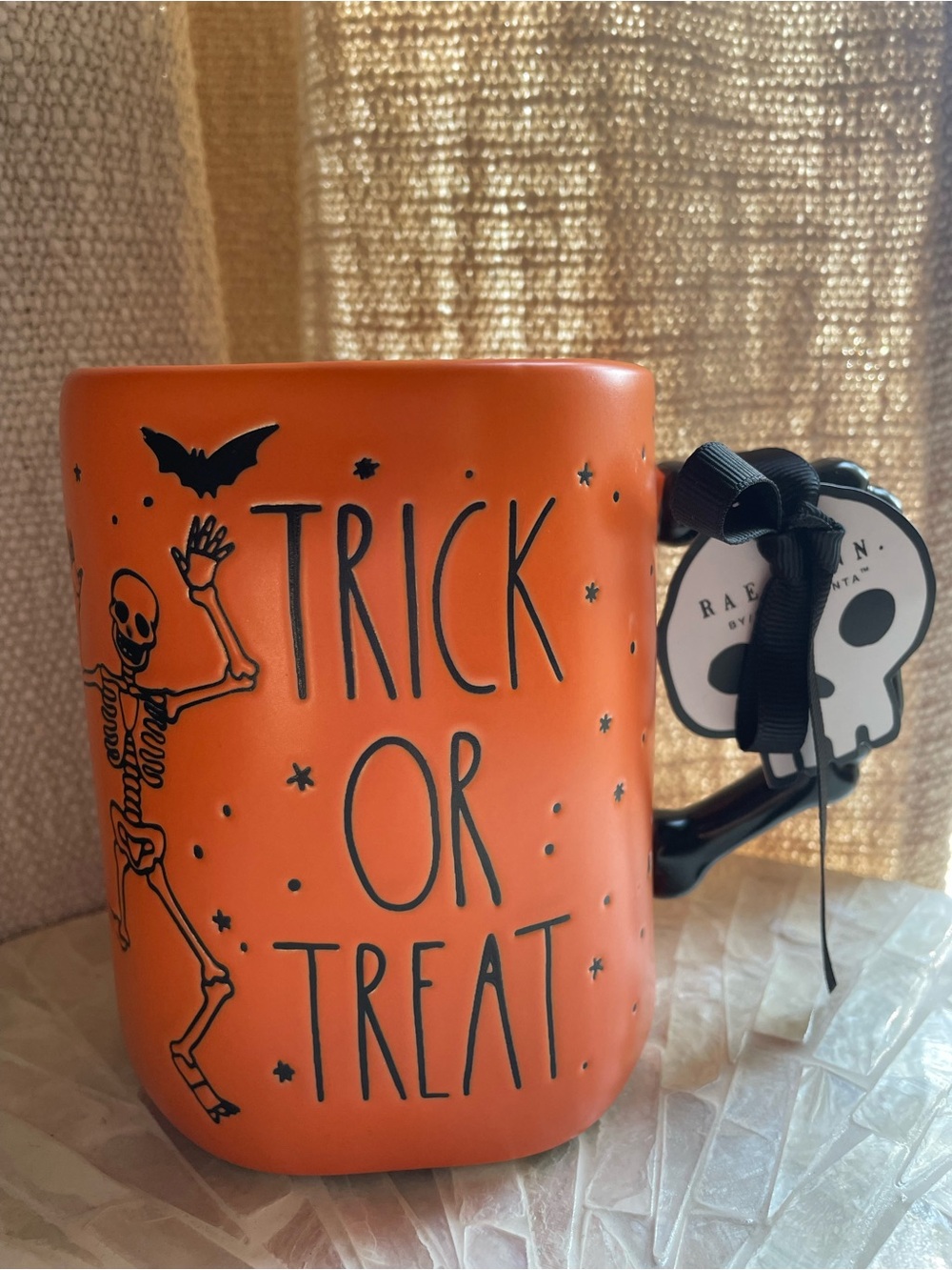 Rae Dunn Orange Halloween mug